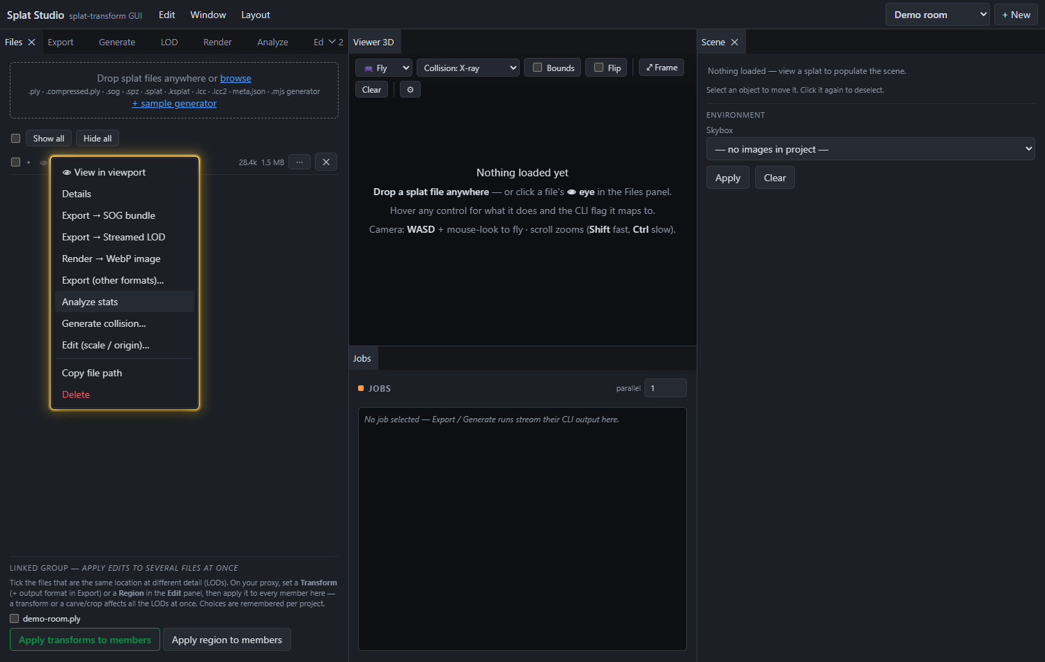 File actions menu