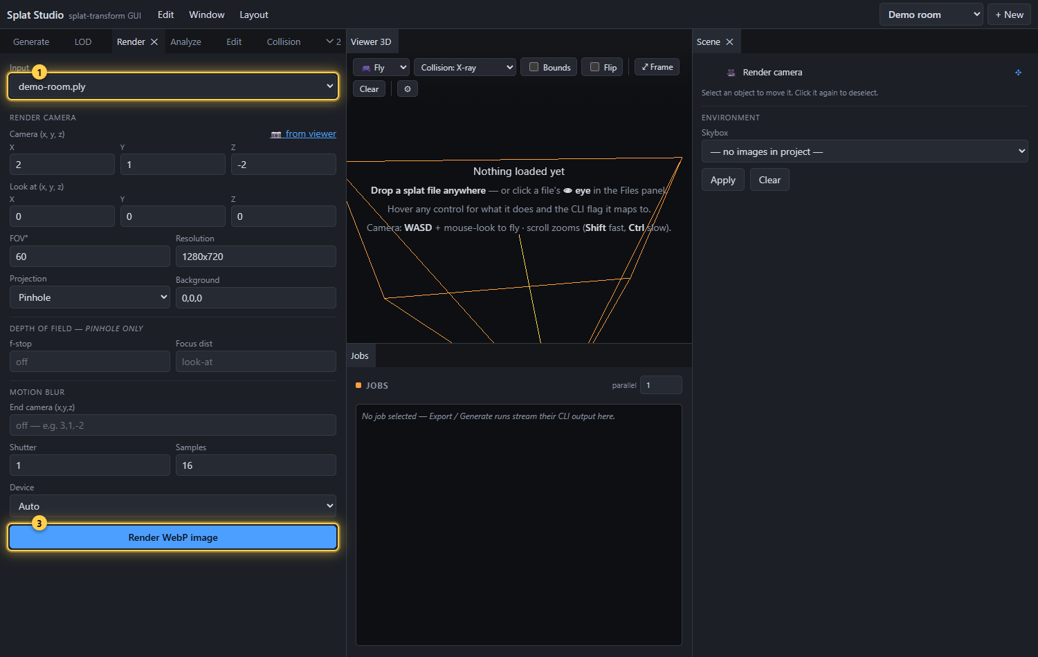Render WebP options