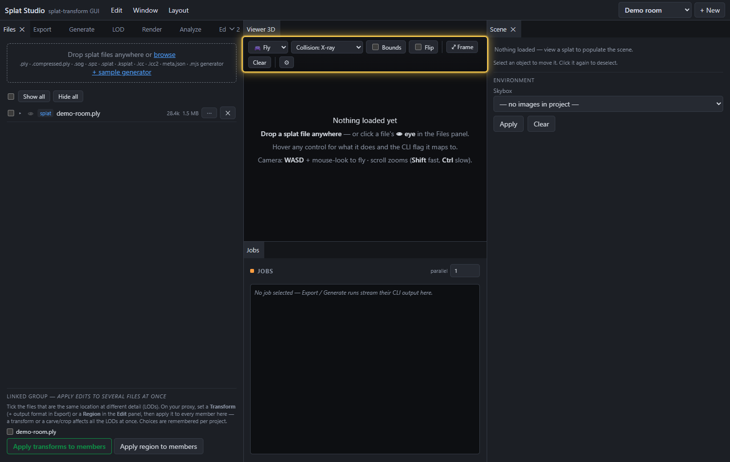 Viewport toolbar + Settings